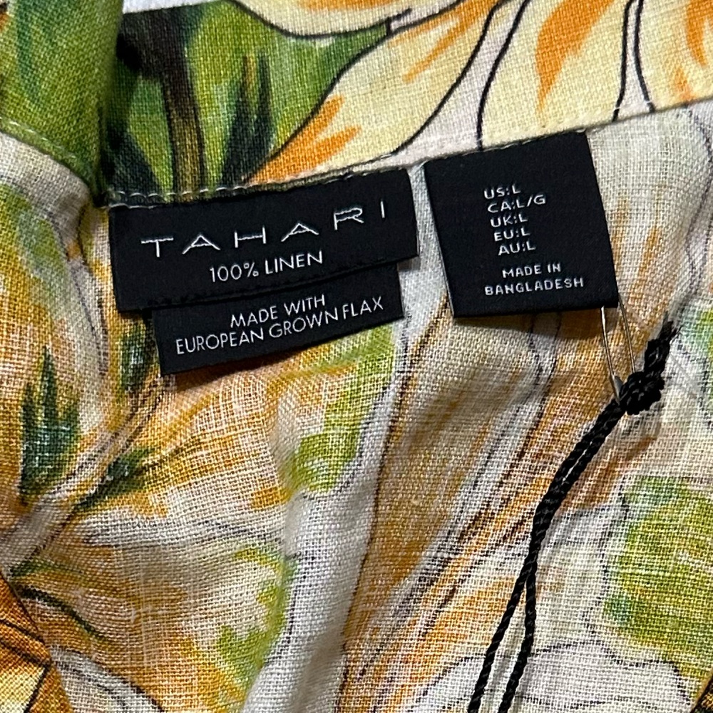 New Tahari  100% linen top size L color multi - Picture 4 of 4